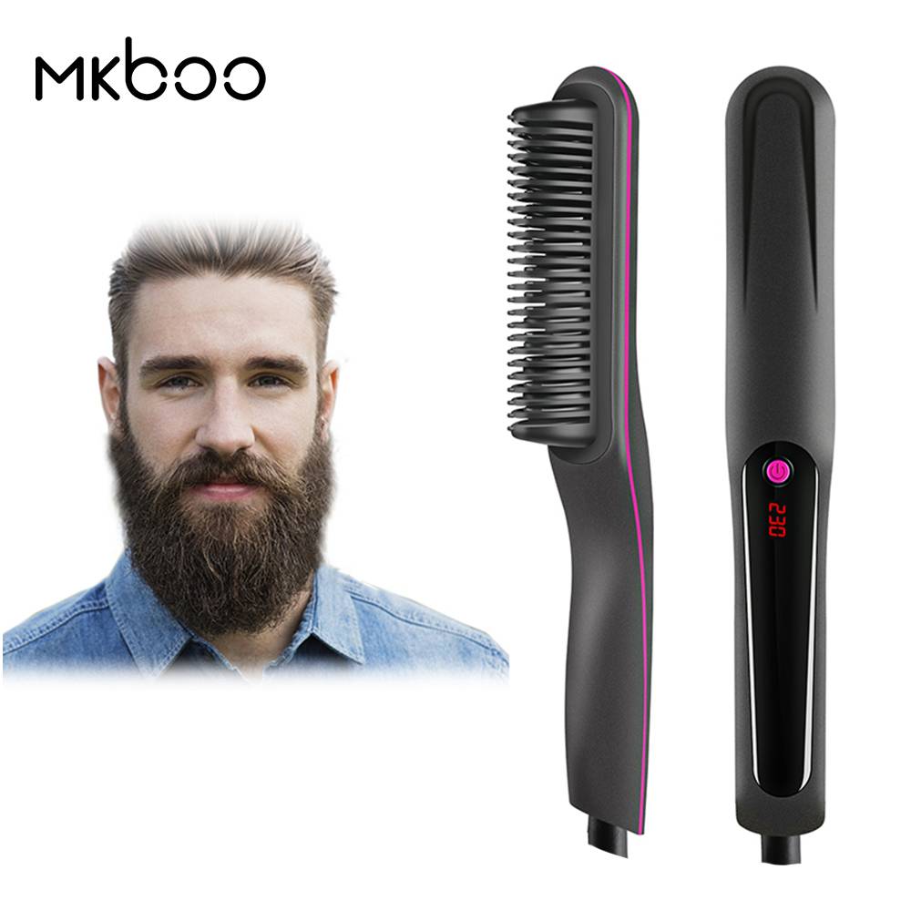 Mkboo wholesale hair straightener brush heating beard comb device