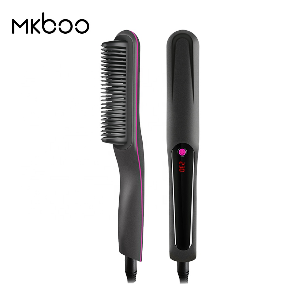 Mkboo Advanced Hair Straightener Brush Beard Comb Care of Hair,beard Styling Design Plastic 100-240v 3 Gears 1.8M